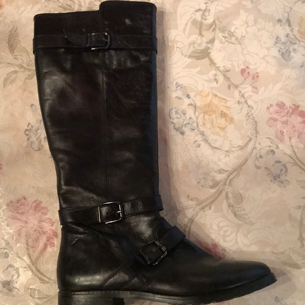 Knee high leather riding style boot